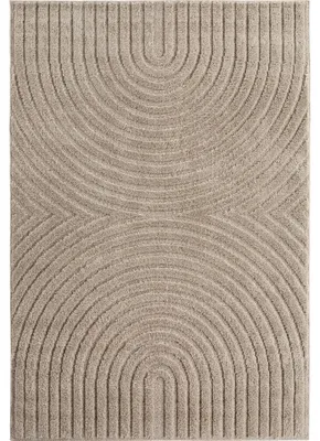 Produktbild von Kurzflor Teppich im skandinavischen Boho-Stil Wohnzimmer Beige 160x230 cm Rechteckig