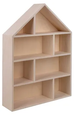 Setzkasten Haus, Wandregal, 30x43x8 cm, Naturholz, FSC 100%