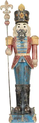 Produktbild von Nussknacker Polyresin 99 cm Blau Rot Clayre & Eef 5PR0187