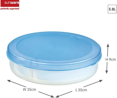 Produktbild von Club Cuisine Obstkuchenbox mit Hebeeinsatz transparent blau