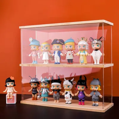Produktbild von Acryl Vitrine für Sammlung - 2-lagige Aufbewahrungsschrank mit Tür für Minifiguren