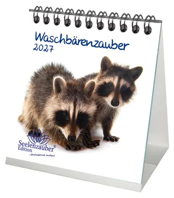 Produktbild von Waschbärenzauber Tischkalender 10x10cm für 2027 Waschbären - Seelenzauber