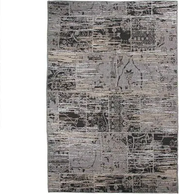 Zdjęcie produktu dla Szary dywan z motywami vintage i orientalnymi 140x200