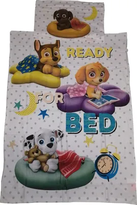 Obrázok produktu pre Detská obliečka na prikrývku s motívom Paw Patrol: Zuma, Chase, Skye, Marshall, pripravená na spánok, rozmer 100 x 135 cm, 100% bavlna