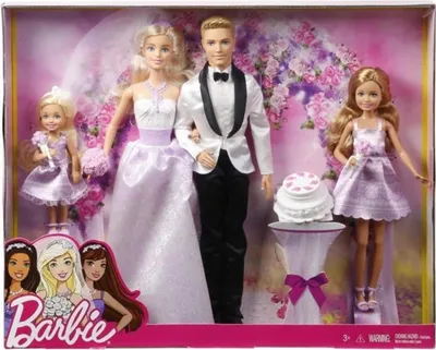 Obrázek produktu pro Svatební sada | Panenka Barbie | s Kenem, Stacie a Chelsea | Mattel DJR88