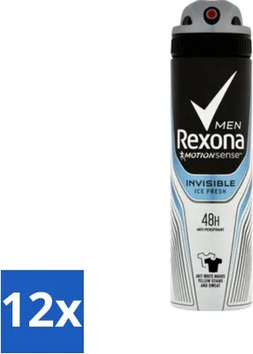 Immagine prodotto di Rexona Men - Invisible Ice Fresh - Deodorante spray - 150 ml - Confezione risparmio - 12 pezzi