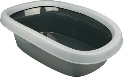 Produktbild von TRIXIE Katzentoilette Carlo, mit Rand - dunkelgrau/hellgrau - 39 × 17 × 58 cm
