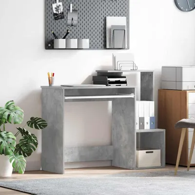 Obrázok produktu pre Maison Exclusive – Písací stôl, farba betónová sivá, rozmer 106 x 41 x 88,5 cm, materiál: drevovláknitá doska