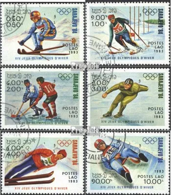 Produktbild von Briefmarken Laos 1983 Mi 661-666 (kompl.Ausg.) gestempelt Olympische Winterspiele 1984, Sarajevo