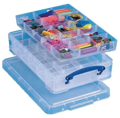 Zdjęcie produktu dla Really Useful Boxes 4C+2xHOBDIV, Schowek, Przezroczysty, Prostokątny, Polipropylen (PP), Monochromatyczny, 4 l
