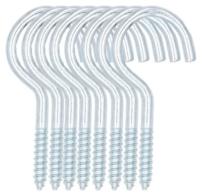 Produktbild von 8x Schraubhaken Rundhaken 50mm Hakenschraube Halbrund Deckenhaken Haken Verzinkt Set