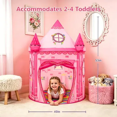 Produktbild von Spielzelt Prinzessinnenschloss rosa, faltbar, für Kinder
