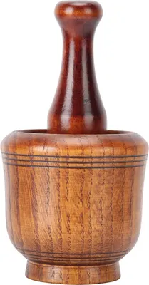 Image de Wooden Grinding Bowl Household Kitchen Manual Garlic Ginger Spices Grinder Mortar Pestle Set
