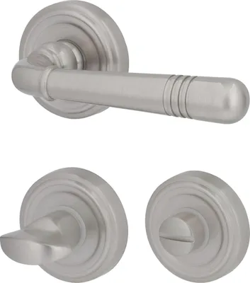 Produktbild von Südmetall WC-Türgriff-Garnitur RosetteMessing satiniert silber Ø 50 mm