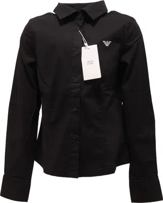 Zdjęcie produktu dla 1148T ARMANI JUNIOR czarna koszula z długim rękawem dziecięca