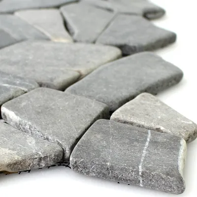 Produktbild von Marmor Bruch Naturstein Mosaikfliesen Solares Nero Schwarz