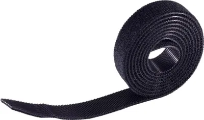 Produktbild von S/CONN 18-10007, Kabelbinder mit Klettverschluss, Velcro, Schwarz, 1000 mm, 14 mm, 1 Stück(e)