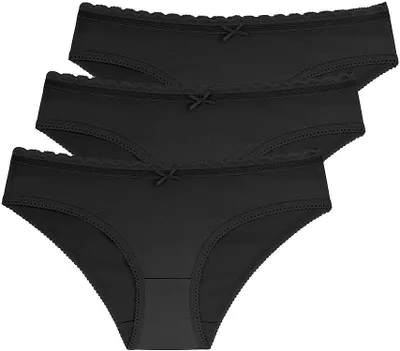 Produktbild von DORINA 3er-Pack Classic Slip Naomi | Hüftslip Baumwolle D000891 (Farbe: schwarz / Größe: XS)