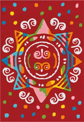 Produktbild von Spirit Glowy AE 3145 Rot Mandala 110cm x 160cm