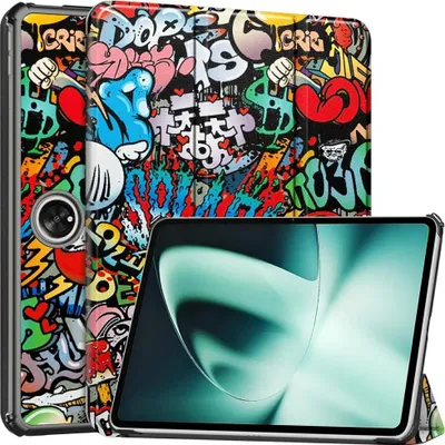 Produktbild von OnePlus Pad Hülle - Tri-Fold Ständer Klapphülle mit Schlaf/Wach-Funktion - Graffiti