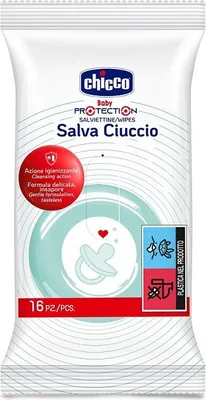 Obrázek produktu pro CHICCO Ubrousky vlhčené na dudlík 16 ks