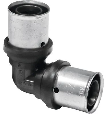 Produktbild von Pipetec PPSU Press-Winkel 90° gleichseitig für Alu Verbundrohr 26 x 3 mm : 90° 26 x 3 mm Größe: 90° 26 x 3 mm