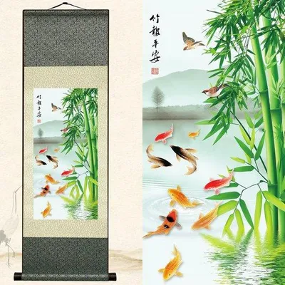 Obrázok produktu pre Orientálne nástenné umenie – umelý hodváb – 92 x 30 cm – jedinečný kus