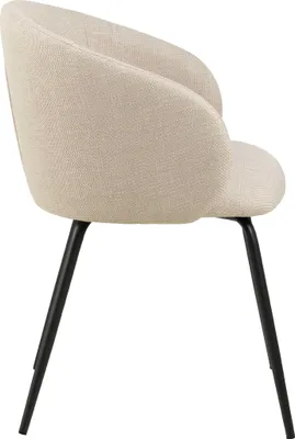 Immagine prodotto di Sedia da pranzo Eleanor con braccioli in tessuto beige.
