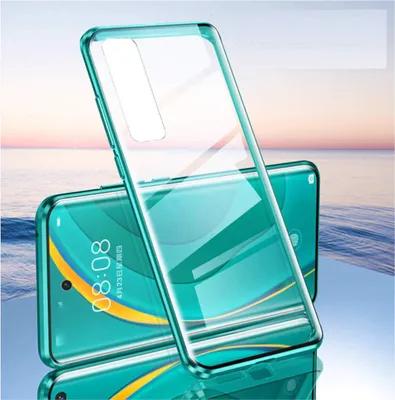 Produktbild von Beidseitige Magnet Glas Bumper Handy Tasche Grün für Samsung Galaxy S21 Ultra