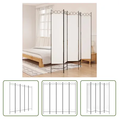Obrázok produktu pre The Living Store 5 ks Paraván biely 200x200 cm látka