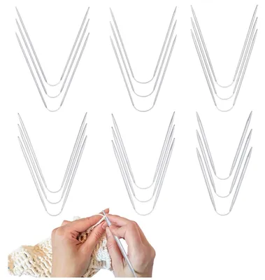 Produktbild von Stricknadel-Set - 18-teilig aus Edelstahl - Rundstricknadeln für Handarbeitsprojekte