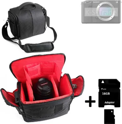 Produktbild von Kompatibel mit Sony ZV E1 Kameratasche Fototasche Umhängetasche Schultertasche Zubehör Tasche mit Zusatzfächern, Regenschutz Trennwänden + 16GB