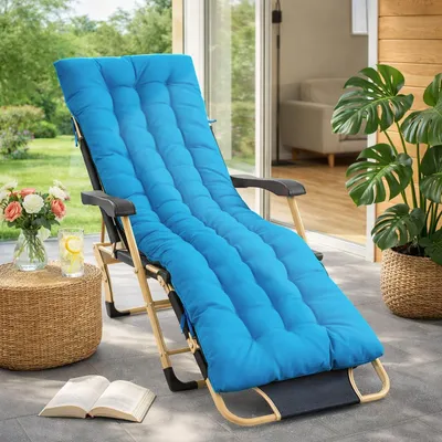 Productafbeelding van Comfortabel kussen voor ligbed, 170 x 53 x 8 cm, marineblauw