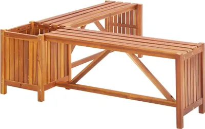 Obrázek produktu pro vidaXL Zahradní rohová lavice s květináčem 117×117×40 cm Masivní dřevo akácie