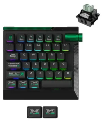 Produktbild von Keychron L0 HE One Handed Magnetische Einhand-Gaming-Tastatur Lemokey Ultra-fast Lime Magnetic Switch
