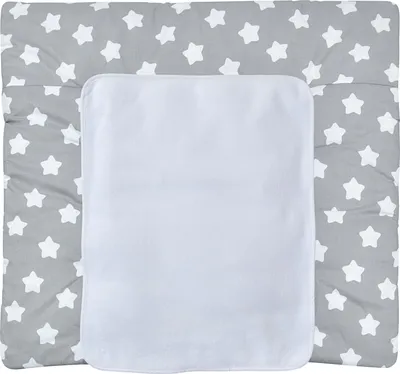 Produktbild von Baby-Delux Wickelauflage 70x75 inkl. abnehmbarer Frotteeauflage Big Stars Grey Wickelunterlage Wickelkommode, Wickeltisch Baumwolle waschbar