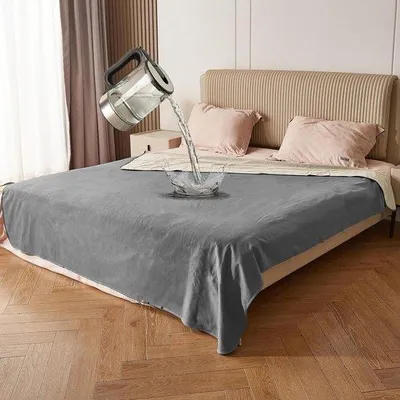 Produktbild von Wasserabweisender Fleece-Decken-Set für Sofa und Bett, 203 x 152 cm, Grau