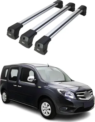 Image de Barres de toit transversales pour Mercedes Citan 2013-2021 noir gris en Alu