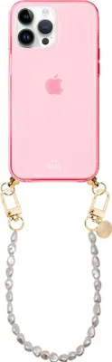 Produktbild von Pearlfection Cord Hülle Pink - Short Cord  - Kompatibel mit iPhone 15 Pro Max