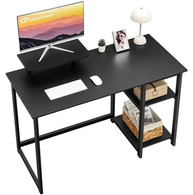 Obrázek produktu pro Počítačový stůl s držákem na monitor 120 cm - Černý pro domácí kancelář