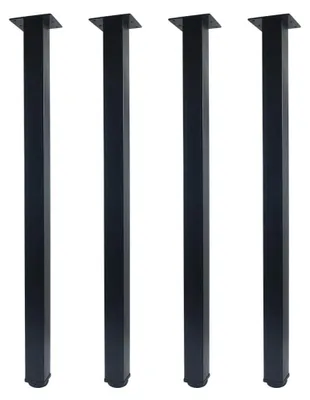 Produktbild von Höhenverstellbare Möbelbeine - Set von 4 - Metallische Tischbeine - Schwarz - 50 x 50 mm