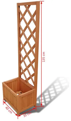 Imagen del producto de Jardinera de madera enrejada, 40 x 30 x 135 cm