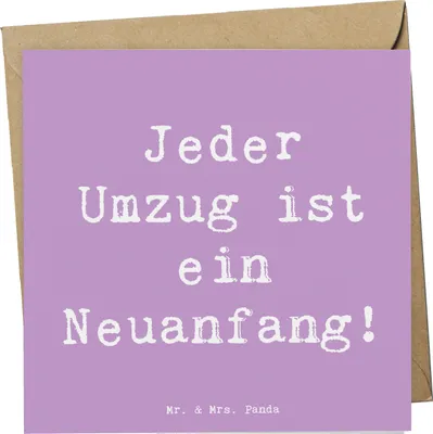 Produktbild von Mr. & Mrs. Panda Grußkarte Spruch Umzug Neuanfang - Lavendeltraum - Geschenk, faltkarte, motivierende Geschenke, Trost, doppelkarte, Klappkarte, handgefertigte Produkte