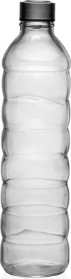 Image de Botella Versa Transparente Vidrio Aluminio 1,22 L 8,5 x 33,2 x 8,5 cm