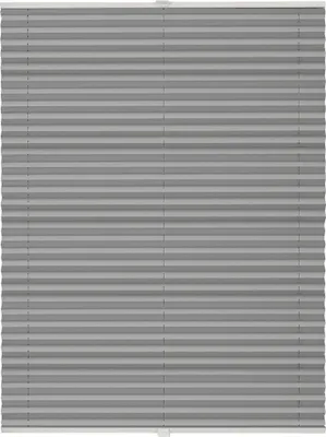 Produktbild von Plissee auf Maß für Fenster zum Anschrauben in Glasleiste Farbe: Hellgrau, Größe: B): 71-80 cm, H): 101-150 cm