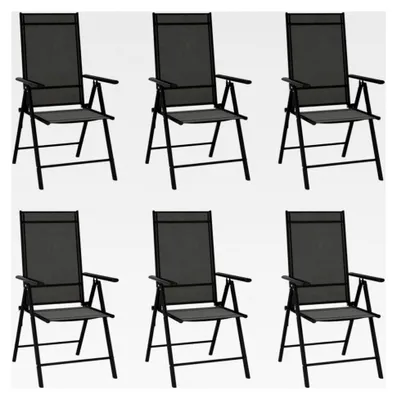 Produktbild von Klappbare Gartenstühle, Textilene, Schwarz, 6 Stück