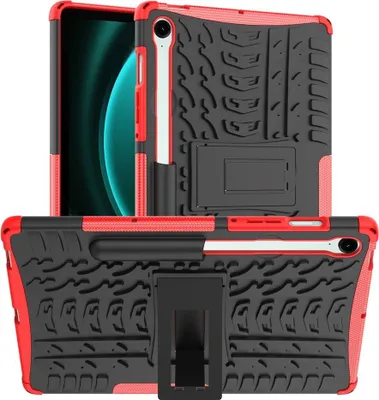 Produktbild von Samsung Galaxy Tab S10 FE / S9 FE Hülle - Coverup Panzer Back Cover mit Ständer - Rot