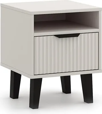 Produktbild von BDW, Nachttisch Scandi, Nachtschrank mit Schubladen, 48×40×39, Kaschmir