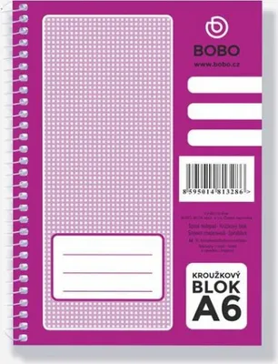 Obrázok produktu pre Blok, A6, s bočnou väzbou, linajkový, 50 listov