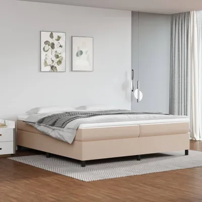 Produktbild von The Living Store Boxspringbett Cappuccino-Braun 200x200 cm Kunstleder